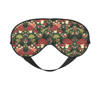 Bright Mushrooms Art - Antifaz para dormir de seda sintética con correa elástica ajustable, ideal para viajes y sueño profundo