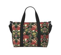 Bright Mushrooms - Bolsa de lona con estampado artístico de hongos, bolsa de hombro portátil, adecuada para fitness, viajes, etc.