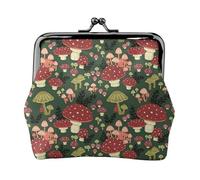 Bright Mushrooms - Cartera de viaje minimalista con estampado artístico de hongos, pequeña bolsa de almacenamiento para viajes de senderismo y excursiones al aire libre, Black, Talla única, Bolsa para