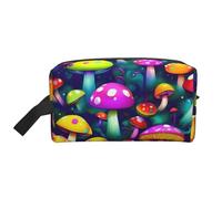 Bright Mushrooms - Neceser de viaje con impresión artística para mujeres y hombres, organizador de gran capacidad, para accesorios, cosméticos, champú, brochas y artículos esenciales