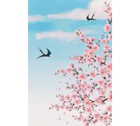 Bright Pink Sakura and Swallow Notebook: Japanese Aesthetic Floral Journal with 120 Lined Pages, 6 x 9 Inches, Nature-Inspired Cover for Daily Writing
