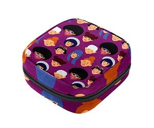 Bright Portraits of Girls - Bolsa de almacenamiento para servilletas sanitarias, bolsa de almohadilla menstrual portátil con cremallera para adolescentes, niñas, mujeres y mujeres