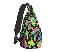 Bright Psychedelic Mushrooms Sling Bag para Mujeres Hombres, Crossbody Shoulder Bags Casual Sling Backpack Chest Bag Travel Senderismo Mochila para Exteriores