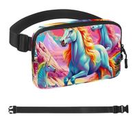 Bright Rainbow Unicorn-69 - Riñonera de estilo unisex: riñoneras de moda, bolsas cruzadas deportivas delgadas a la moda para correr, senderismo, senderismo, mujer, hombre, multicolor, 1.5 x 9.0 x 5.9
