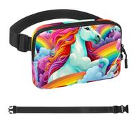 Bright Rainbow Unicorn-72 - Riñonera unisex de moda, riñoneras deportivas, delgadas, a la moda, para correr, senderismo, senderismo, mujer, hombre, multicolor, 4 x 23 x 15 cm, multicolor,