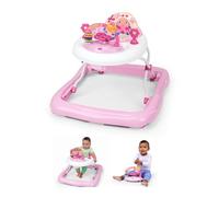 Bright Starts 60287 - Andador, caminador rosado con juguetes | Luces Sonidos y Melodías, 3 Posiciones de Altura, Respaldo Ergonómico, Compatible con Juego en Suelo