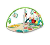 Bright Starts, alfombra de juego musical para bebés Safari Tropical con piano y batería, 90+ sonidos, 20+ min de música y luces, arco de juego, 5 juguetes de actividad, 3 idiomas, desde recién nacido