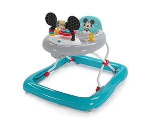 Bright Starts, Andador Bright Starts Disney Baby Mickey Mouse 2 en 1 Activity Walker Toy con centro de actividades: altura ajustable y fácil de doblar, Original Bestie, a partir de 6 meses