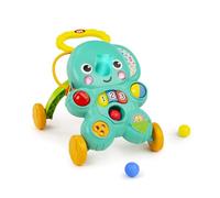Bright Starts, Andador Primeros Pasos 2 en 1 con pelota Stroll 'n Roll - Elefante con luces y música, unisex, a partir de 6 meses
