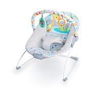 Bright Starts Hamaca para bebés Safari Fun – Vibratoria, barra de juguetes 0-6 meses
