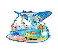 Bright Starts, Disney Baby, Gimnasio y Manta de Actividades para bebé Buscando a Nemo - 20+ min de luces y música, arco de juego, 5 juguetes extraíbles, desarrollo motriz, azul, desde recién nacido