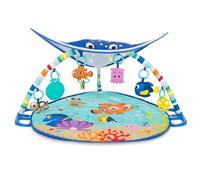 Bright Starts, Disney Baby, Gimnasio y Manta de Actividades para bebé Buscando a Nemo - 20+ min de luces y música, arco de juego, 5 juguetes extraíbles, desarrollo motriz, azul, desde recién nacido