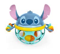 Bright Starts, Disney Baby Juguete Sonajero Oball Stitch - Flexible Fácil Agarrar, Cuentas Sensoriales, Azul, Recién Nacido+