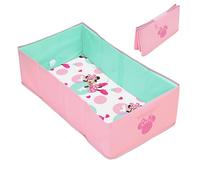 Bright Starts, Disney Baby Minnie Mouse Bañera Plegable Bebé Rosa, TuckAway Bañera Portátil para Ducha, se Convierte en Bañera, Fácil Ideal para Viajar, para Niños de 12 Meses a 5 Años