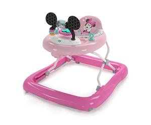Bright Starts, Disney Baby Minnie Mouse, Tiny Trek, Forever Besties 2 en 1 Andador con estación de juegos desmontable, luces y canciones, altura ajustable, a partir de 6 meses