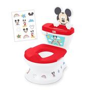 Disney Baby Orinal 2 en 1 Mickey Mouse de Bright Starts, con Sonidos Realistas de Descarga, Música y Aplausos, Pegatinas Personalizables, Rojo