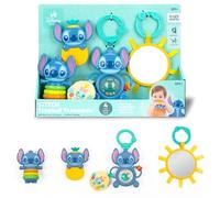 Bright Starts Disney Baby Set de regalo Tropical Treasures de Stitch, incluye 4 juguetes con espejo seguro y mordedor, para recién nacidos y mayores