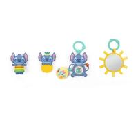 Bright Starts Disney Baby Set de regalo Tropical Treasures de Stitch, incluye 4 juguetes con espejo seguro y mordedor, para recién nacidos y mayores