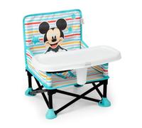 Bright Starts, Elevador Portátil Pop 'N Sit Disney Mickey Mouse, Uso Interior y Exterior, Asiento de Suelo con Bandeja para Comer, 6 Meses a 3 Años