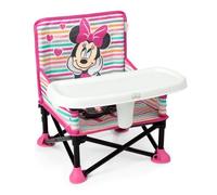 Bright Starts, Elevador Portátil Pop 'N Sit Disney Minnie Mouse, Uso Interior y Exterior, Asiento de Suelo con Bandeja para Comer, 6 Meses a 3 Años