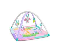 Bright Starts Gimnasio de Actividades Wild Wiggles Sweet Safari Foldaway, colchoneta Rosa para niñas Desde recién Nacidas, con 5 Juguetes incluidos, diseño Compacto