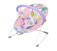 Bright Starts Hamaca Vibradora Rosa Wildflower Wonders para Bebé con Barra de Juguetes Desmontable y 2 Juguetes Patas Antideslizantes 0-6 Meses hasta 9 kg