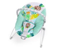 Bright Starts, Hamaca Vibradora Wild Wonders para Bebé con Barra Desmontable y 2 Juguetes Patas Antideslizantes 0-6 Meses hasta 9 kg
