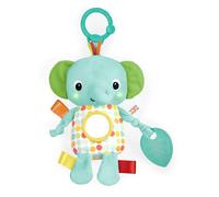 Bright Starts, Juguete de Peluche Huggin' Lights, con 13 melodas y luces para cochecito de bebés o asiento del coche, perfecto para llevar a todos lados - Elefante, unisex, de 0 a 36 meses