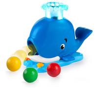 BRIGHT STARTS - Lanzador de pelotas musical, Regalo de Navidad para bebé - Silly Spout Whale, 3 pelotas incluidas, Desarrollo de motricidad 6M+
