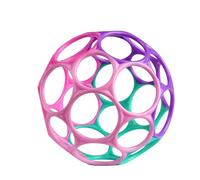 Bright Starts Oball Easy Grasp Classic Pelota Juguete Infantil en Rosa/Morado, Edad Recién Nacido en adelante