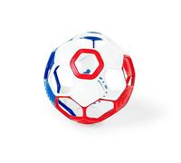 Bright Starts Oball Grippin' Goals Rassel-Fußball - Rot, Weiß und Blau, Leicht zu greifendes Spielzeug für Neugeborene und älter