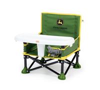 Bright Starts, Silla elevadora portátil Pop 'N Sit, de la colección John Deere asiento de suelo, uso en interiores y exteriores, plegado compacto, verde y amarillo, de 6 meses a 3 años