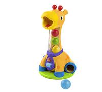Bright Starts - Spin & Giggle Giraffe Ball Popper, Juguete musical para bebés y niños pequeños, jirafa con pelotas, edad 12 meses o más