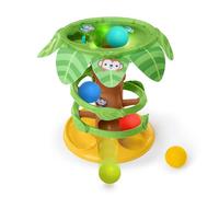 Bright Starts, Torre de Bolas 2 en 1 Tropical Twirl, con Luces y Música, 5 Bolas Incluidas, Unisex, Desde 6 Meses