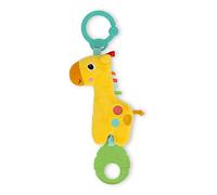 Bright Starts, Tug Tunes, Juguete de Peluche de Actividad Musical para Cochecito de bebés o Asiento del Coche, 4 melodías - Jirafa - Unisex, Recién Nacido +