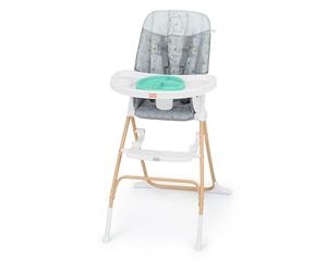 Bright Starts y Disney Baby, Trona Compacta y Plegable con Temática de Winnie the Pooh, Plato Apto para Alimentos, Arnés de 5 Puntos, Unisex, Patrón Classic Pals, Para Bebés a Partir de 6 Meses