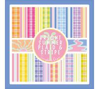 Bright Summer Plaid and Stripe Scrapbook Paper: Colorful Pattern Craft Paper Pad With Stripes For Scrapbooking, Mixed Media, Junk Journals & Paper Crafts; 8.5 x 8.5"