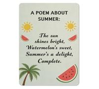 Bright Summer Rhyme Metal Sign Palm Tree Sunshine Wall Decor For Kitchen Island Countertop Bar Area 8 X 12 inch