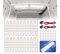 BrightArk 12V 120 LEDs Furgoneta Luz Interior Impermeable Blanco Brillante Coche LED Luces de Techo Kit Lámpara de Cúpula para Furgoneta RV Camión Auto Vehículo Camper Barcos Coche, 40 Módulos