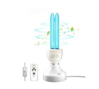 BrightArk 15W Lampara UV Desinfeccion con Mando, Lampara UVC Ozono UV Light E27 con función de 15/30/60 temporizador, UV Germicida Esterilizador para Hogar, Escuela, Oficina Aire Fresco, UVC 254nm