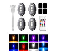 BrightArk 4 Piezas Luz Estroboscópica Drone, Mando a Distancia Inalámbrico 8 Colores 3 Brillos y Carga USB Luz Estroboscópica para Drone, Mini Drone Lámpara