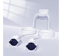 Brightark Alargador Enchufe Doble 2M+2M, 2 en 1 Cable Alargador de Corriente Exterior, 250V / 16A / Máx 4000W Alargadera Enchufe con Protección de Contacto para Oficina, Hogar, Viaje alargadera, IP20