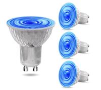 BrightArk Azul Bombillas LED GU10 de 5w Foco,MR16 luz azul no Ajustable, ángulo de haz 120 °,halógeno 50w Equivalente,Para iluminación Paisajística y decorativa,Iluminación ambiental(4 juegos