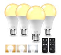 BrightArk Bombilla LED E27 con Mando a Distancia, Bombilla Regulable E27, Bombillas LED 9W, 3 Temperaturas de Color 3000K-6000K, Bombillas con Mando con Temporizador y Función de Memoria