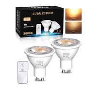 BrightArk - Bombilla LED GU10 (5 W, GU10, con mando a distancia), color blanco cálido y blanco cálido, 50 W, bombillas de bajo consumo no regulable, 2 unidades