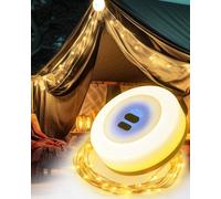 BrightArk Cadena de Luces para Camping 10M, Lámpara Exterior Impermeable 7 Modos, USB Recargable Portátil para Fiestas, Decoración Navideña