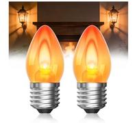 BrightArk E27 Led Bombilla Decorativa con Efecto de Llama, 1W Luz Parpadeante, 1500K Blanco Cálido para Halloween, Christmas, Casa, Jardín, Fiesta, Boda decoración (2-Unidades)