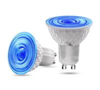 BrightArk GU10 Azul LED Bombillas 5W, Azules MR16 50W Reemplazo de Halogéno para MR16 GU10, Ángulo de haz de 38 Grados para Lámparas de Lavado de pared y iluminación de Paisaje, 2-Paquetes