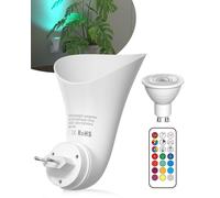 BrightArk GU10 RGB Plugin Foco Uplighter, GU10 Led Aplique Lampada Pared con EU Enchufe para Dormitorio (LED RGB Bombilla inclusa)