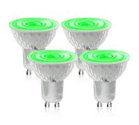 BrightArk GU10 Verde LED Bombillas 5W, Verde MR16 50W Reemplazo de Halogéno para MR16 GU10, Ángulo de haz de 38 Grados para Lámparas de Lavado de pared y iluminación de Paisaje, 4-Paquetes
